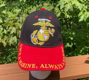 Hat Cap U. S. Marines Life Member Once Always A Marine Flag